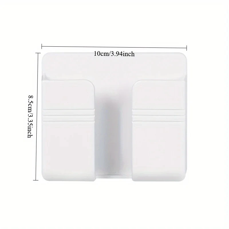 1-4Pcs Wall Mounted Storage Device Phone Charging And Remote Control Holder With Holes Suitable For Kitchen, Bedroom, Bathroom view 4
