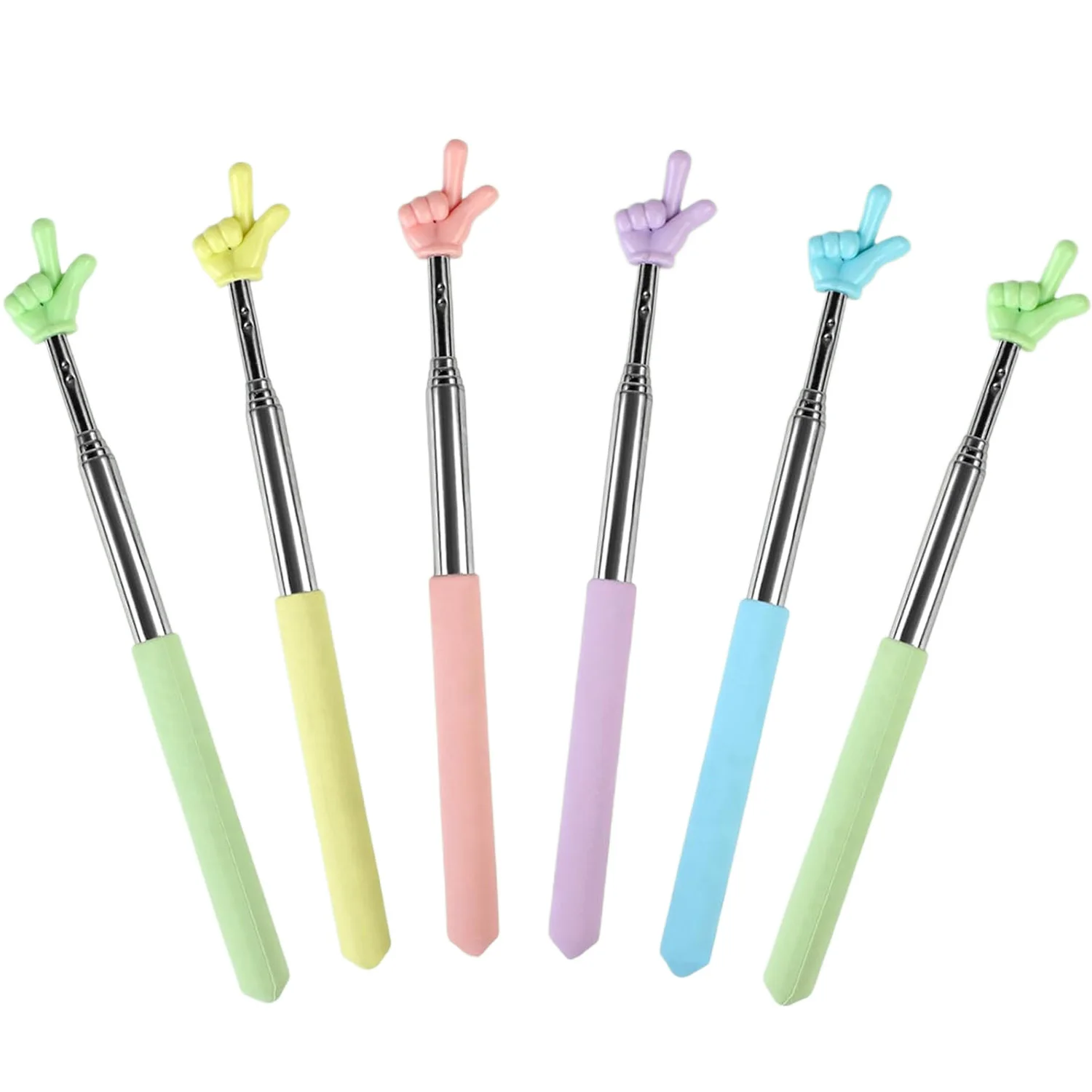 1~3pcs Finger Reading Sticks Tools School Office Supplies Teaching Pointer Telescopic Rod Finger Design Steel Teaching Stick TMZ