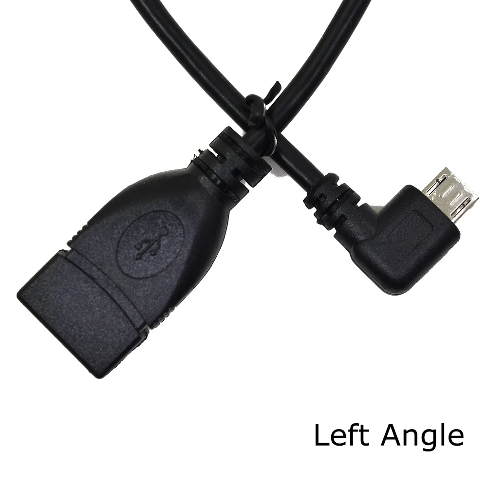 20CM 90 Degree Right & Left & Up & Down Angled Micro USB 2.0 5Pin Male to USB 2.0 A Female Extension connector Adapter OTG cable