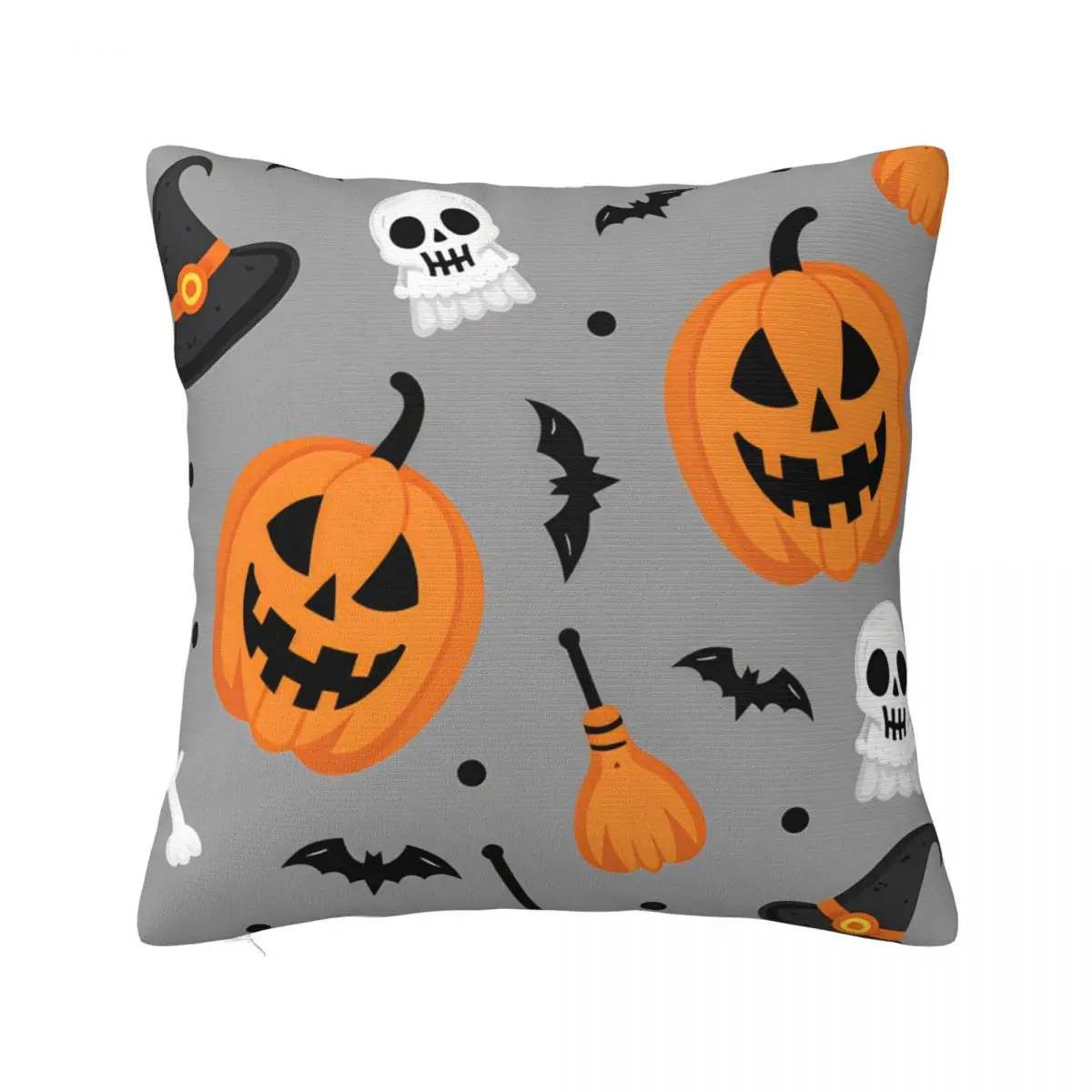 Halloween Black Bat Pumpkin Ghost Skull Pillowcase Printed Cushion Cover Decoration Pillow Case Cover Home Square 45X45cm
