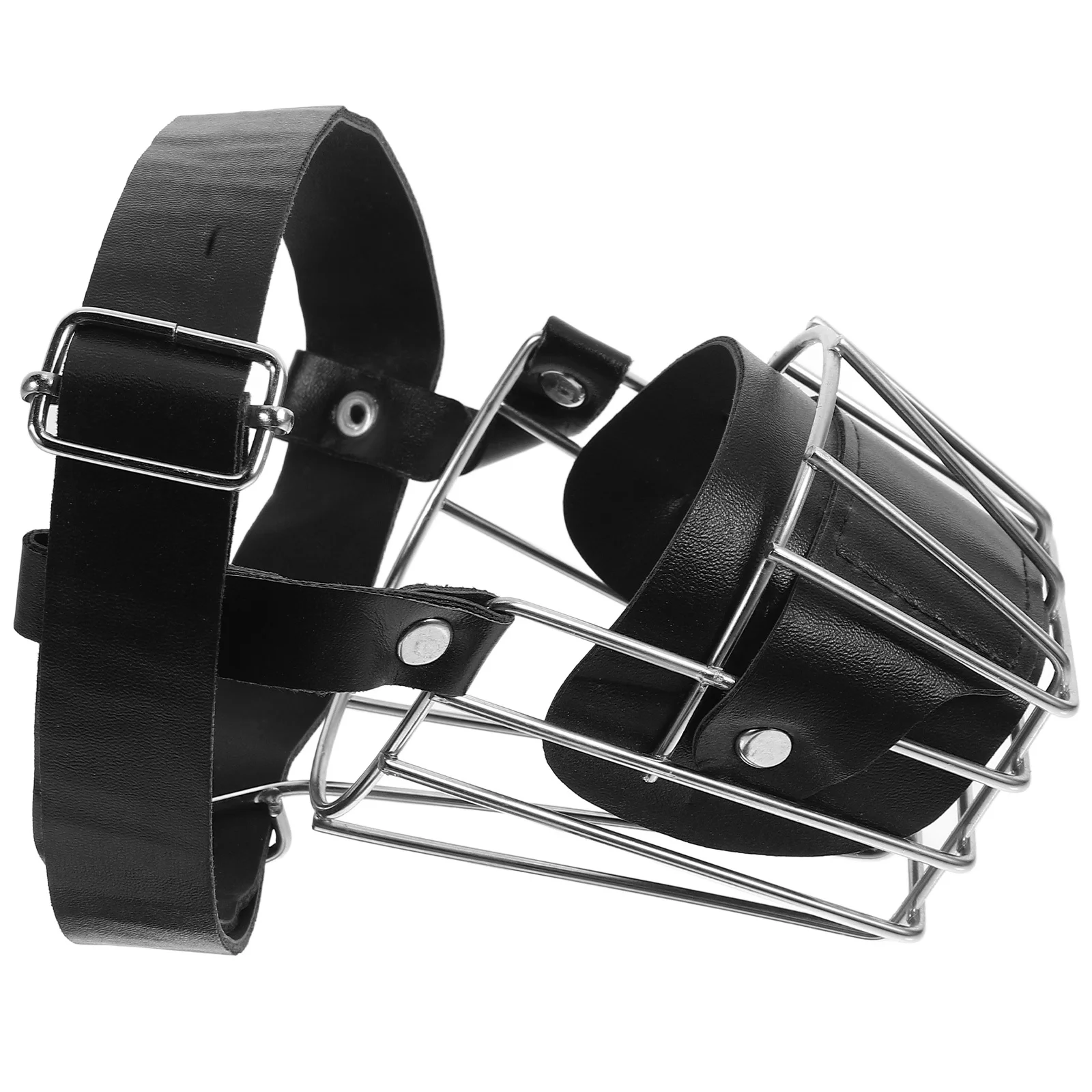 

Dog Muzzle Stainless Steel Adjustable Comfortable Breathable Dog Mouth Cover Anti-Barking Mask Pet Muzzle for Training Outdoor