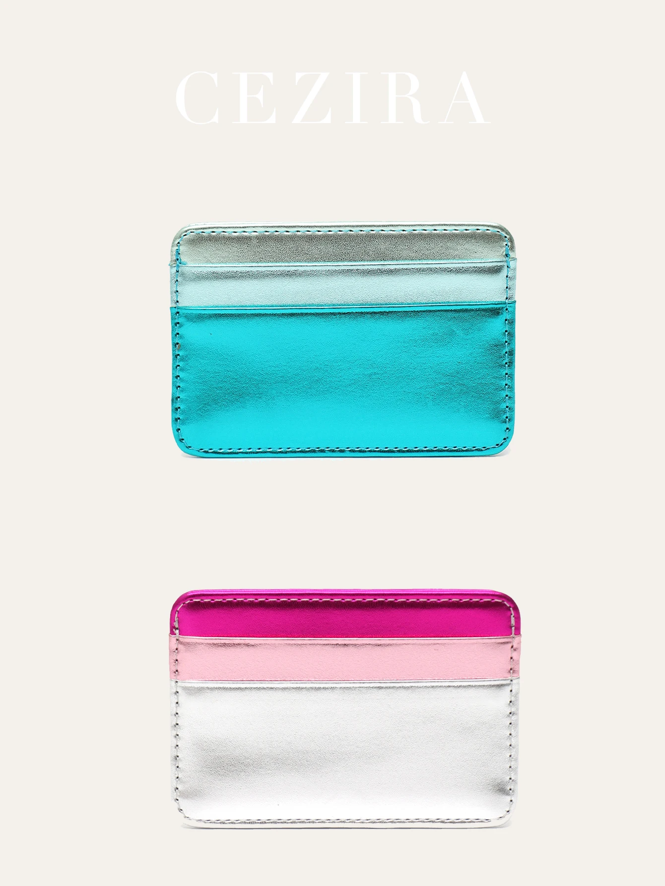 

Однотонный металлический красочный держатель для кредитных карт, женский простой кошелек из искусственной кожи, RFID, модный тонкий короткий кошелек с несколькими слотами для карт