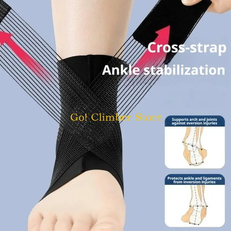 Q84C Sports Ankle Support Sleeve with Adjustable Surrounding Band and Dotted Heel Sections for Running and Strength Training