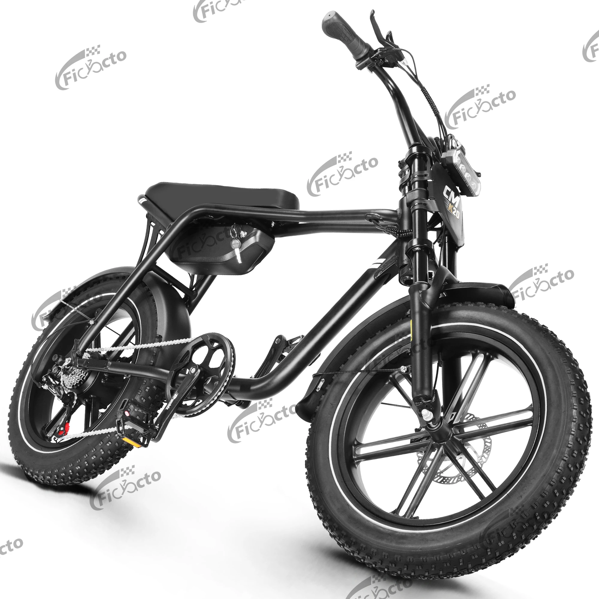 Bicicleta Eléctrica eBIKE 48V15Ah con Neumáticos Gruesos, Bicicleta Eléctrica de Montaña 20" × 4.0 con Frenos de Disco, 7 Velocidades, Bicicleta Eléctrica para Uso Urbano y Todoterreno, Enviada desde Polonia