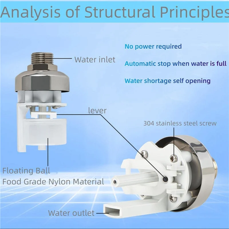 

M12K-4 Pack 1/2 дюйма 3/4 дюйма Поплавковый клапан резервуара для воды с автоматическим заполнением, клапан контроля уровня воды из нержавеющей стали 304