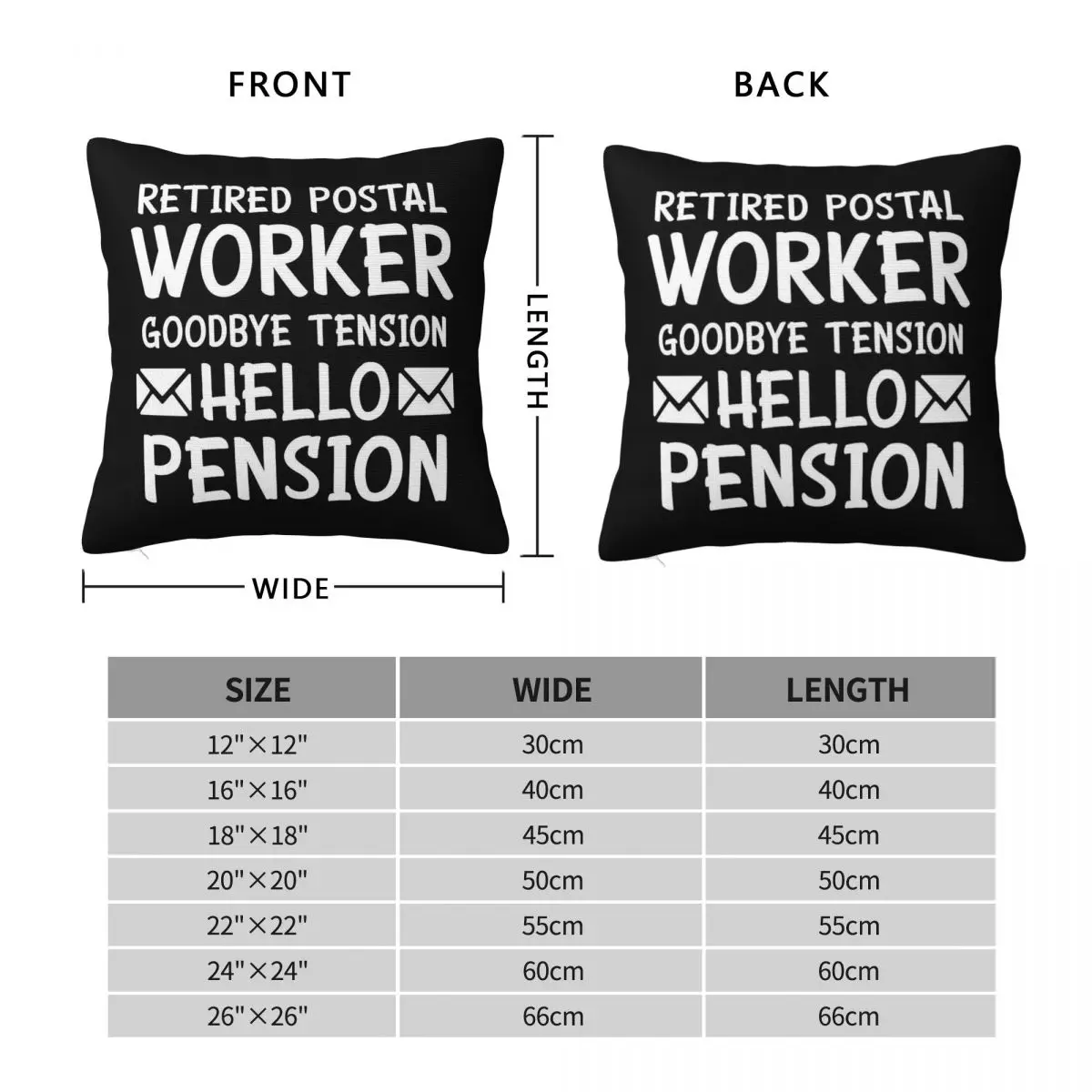 Retired Postal Worker Pension Square Pillowcase Polyester Linen Velvet Pattern Zip Decorative Pillow Case Sofa Cushion Cover