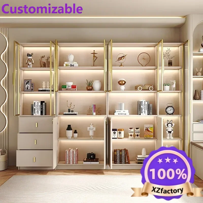 Factory Direct 2026 Nordic Glass Doors Wall Storage Wine Cabinet Dust Proof Living Room