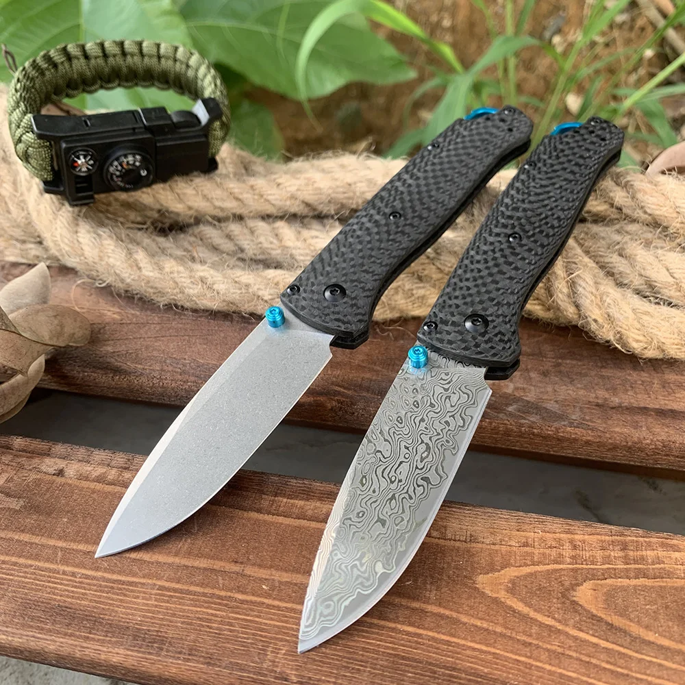 

BM 535 Bugout Damascus Folding Knife S90V Blade Carbon Fiber Handle Outdoor Camping Pocket Knife Tactical Hunting Knives EDC