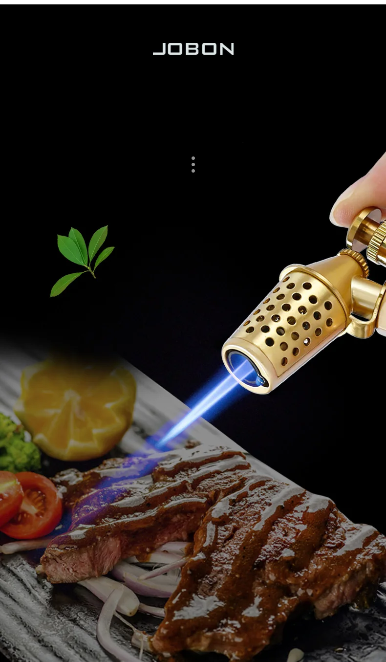 JOBON Multi-function Strong Gun Lighter Windproof Blue Flame One-touch Lock Fire Retro Appearance Design Cigar Lighter