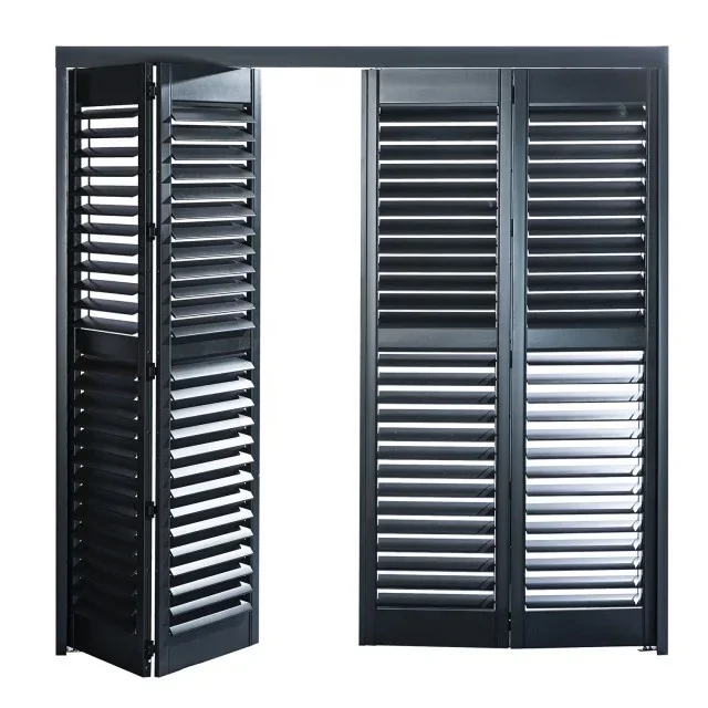 2026 Interior Black 89mm Louver Blade Window Plantation Shutters