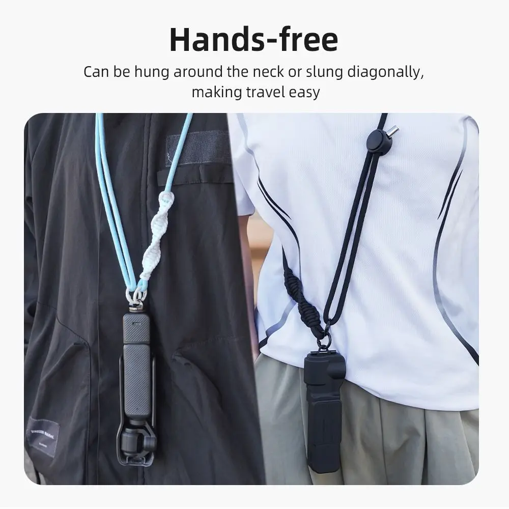 Nylon Neck Strap Adjustable Anti-lost Crossbody Rope Action Camera Accessories with 1/4 Inch Screw Lanyard for OSMO Pocket 3