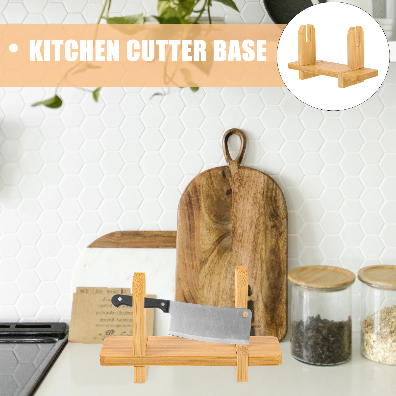 Suporte de faca de bambu multifuncional rack de armazenamento base de cozinha exibição st design simples mesa limpa profissional