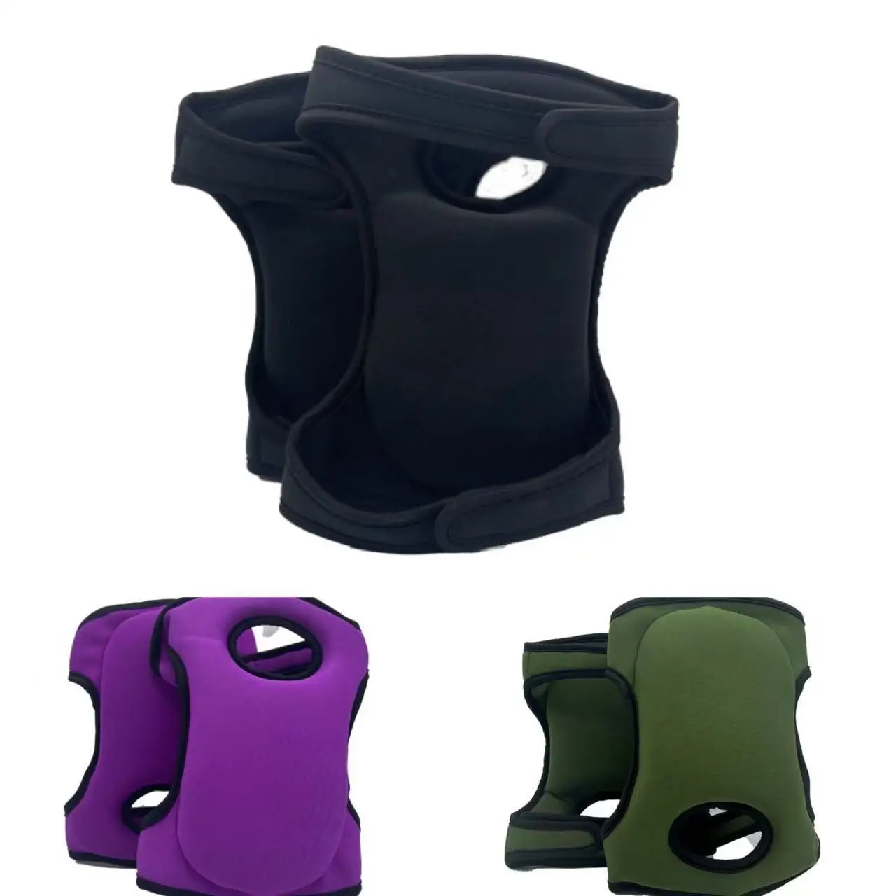 

Утолщенные регулируемые наколенники — неопрен и пена EVA для садоводства, работы и занятий спортом — 18x9 дюймов/46x23 см — зеленый, фиолетовый, черный