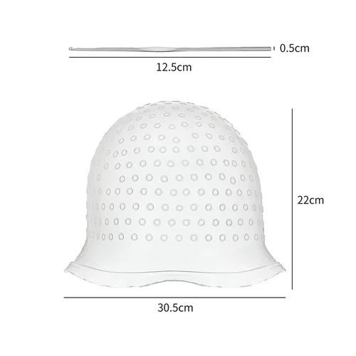 Imagen 2 del producto Gorro de silicona para tinte de salón con aguja, gorro para teñir el cabello, sombrero para resaltar el cabello, gorro de estilismo para el cabello reutilizable, herramientas de peinado para teñir el cabello