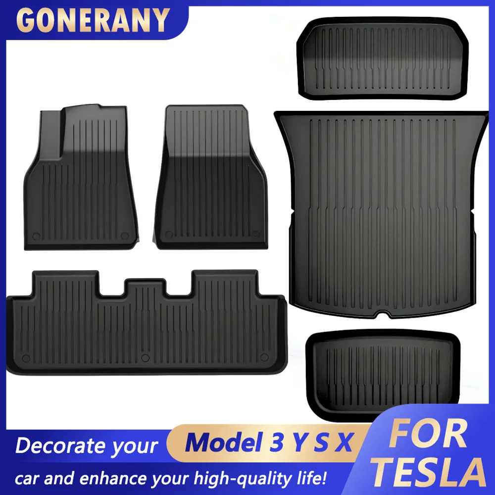 Tappetini per Tesla Model Y 5-Seat 2021 2022 2023 Custom Fit All Weather TPE Cargo Liner accessori per bagagliaio di carico