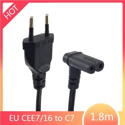 EU Schuko CEE7/16 to IEC C7(Figure 8) Right Angle-Down Angle AC Power Cord, Upward Downward Angled Figure 8(C7) Replacement Cord