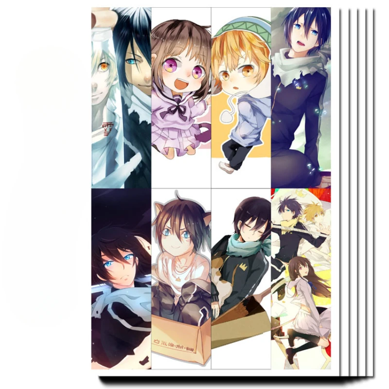 8PCS Yato Iki Hiyori Snow Sound Benito Popular Anime Two-dimensional Peripheral PVC Translucent Bookmarks Pretty Stationery