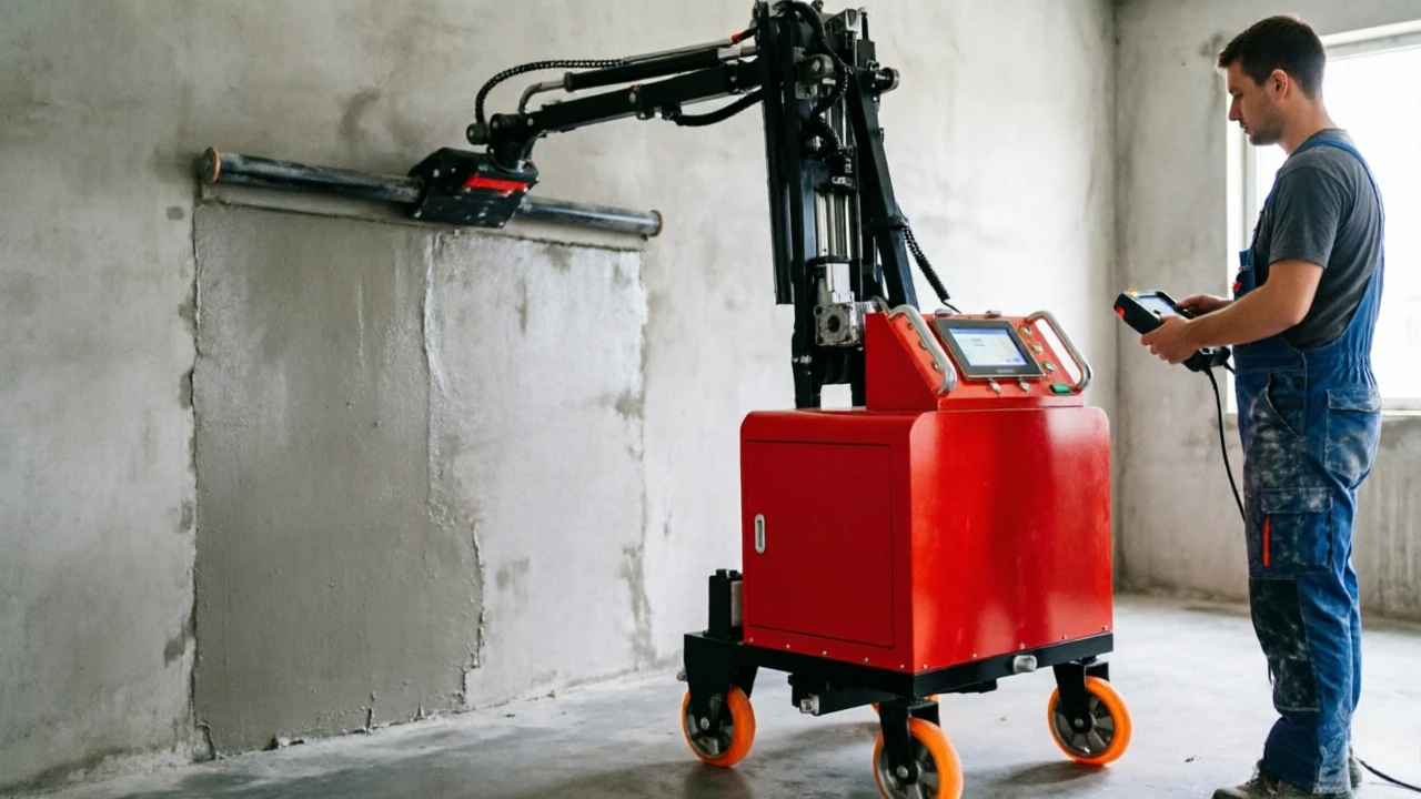 2026 Hot seller Auto Wall Screeder Wheeled Portable Chassis Easy Disassembly Small Interior Construction Gypsum Render Robot