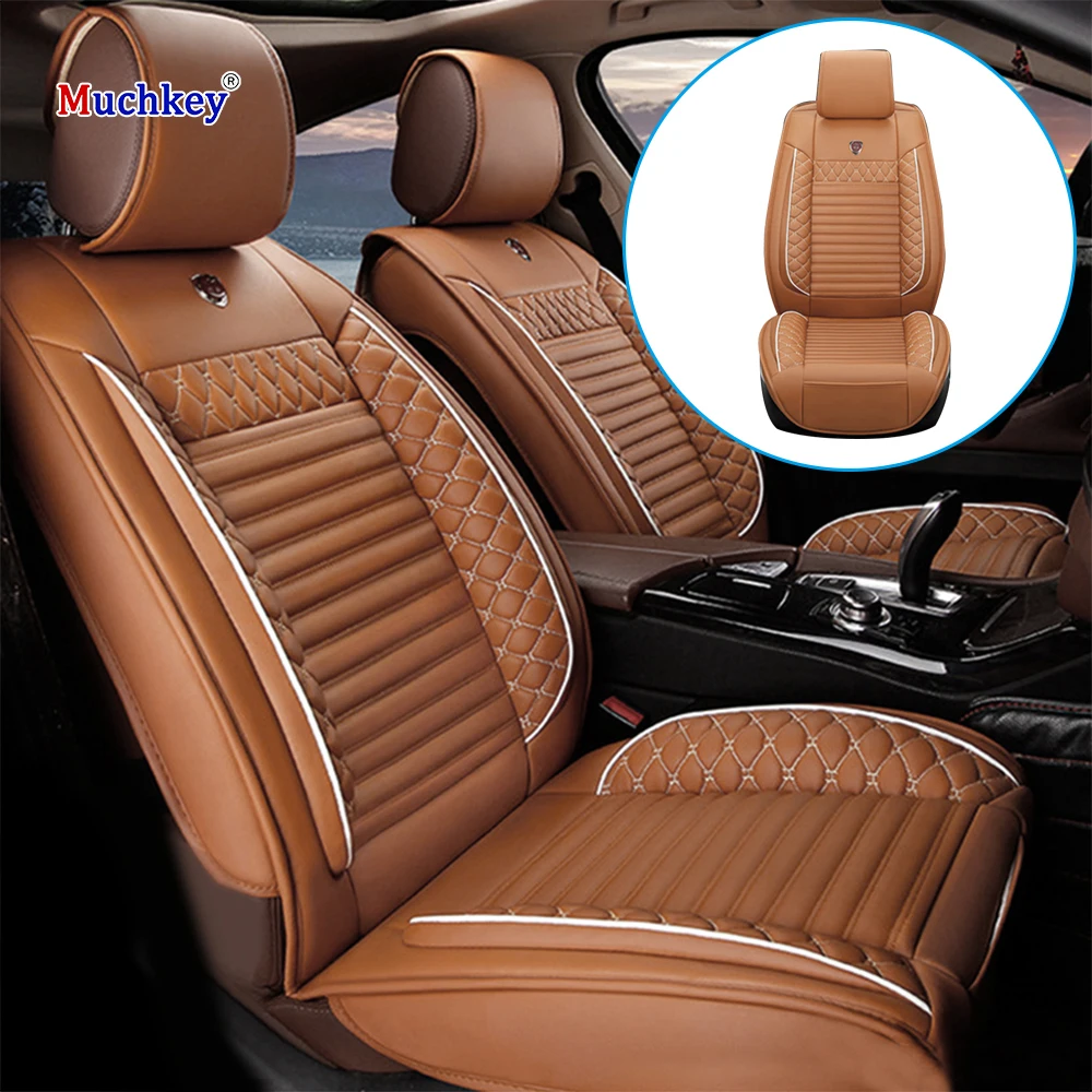 

Muchkey Cojn Universal De Cuero Para Asiento De Coche Ju Auto Accessories Waterproof Full Set Universal Leather Seat Cover