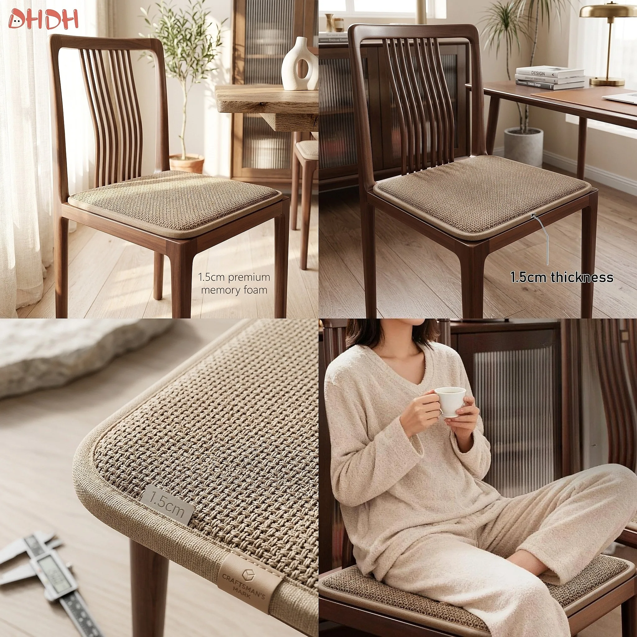 Premium Professional Thick Memory Foam Chair Cushion 1 5cm High Quality Soft Seat Pad Non Slip Dining Office Kitchen Comfortable