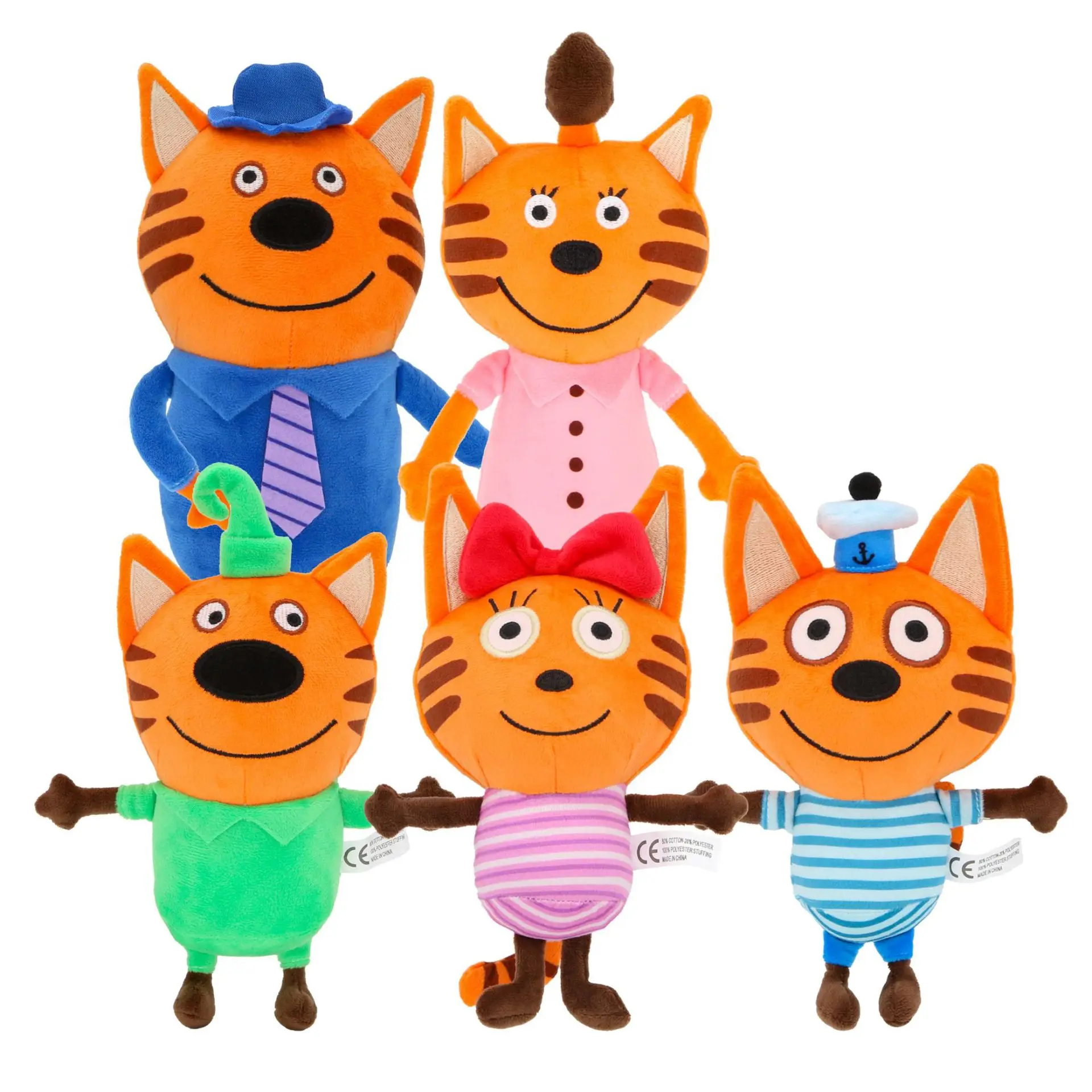 25cm Genuine kid e cats Russian Три кота My Family Three Happy Cats Plush Doll Cookie Candy Pudding Anime Cat Doll Toy Kawaii