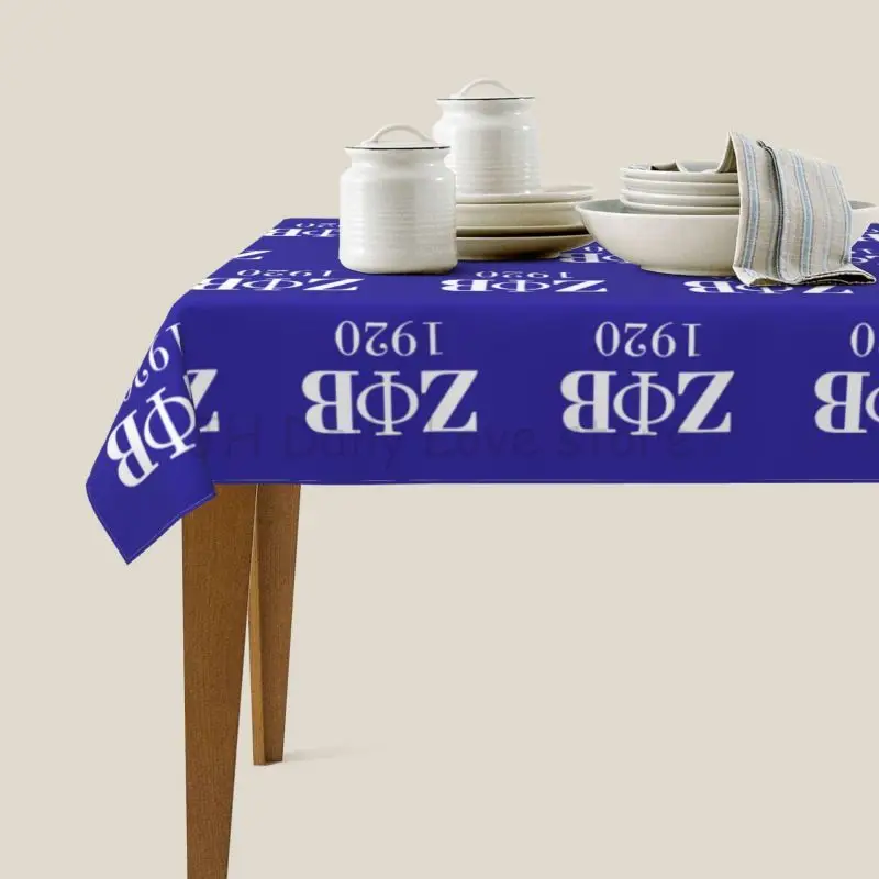 Zeta Phi Beta Rectangle Tablecloth 60x90 Inch Water Resistant Spill Proof Table Cover Indoor Outdoor Dining Table Decoration
