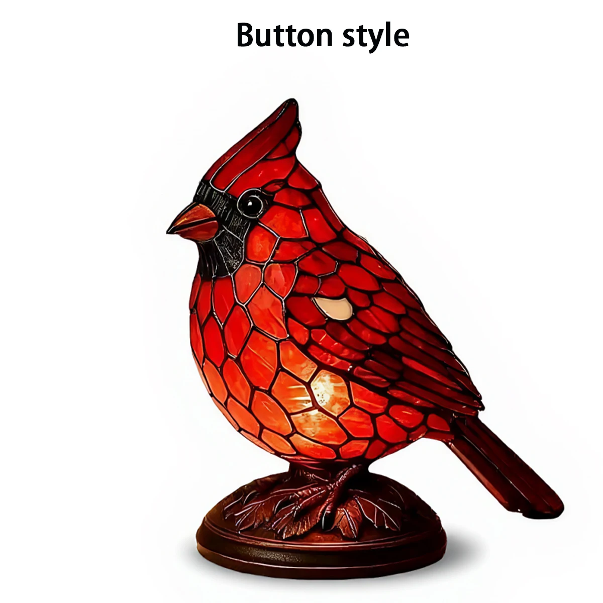 Stained Glass Cardinals Lamp Waterproof Red Cardinals Lamp For Bar Style 3D Resin Christmas Decorations