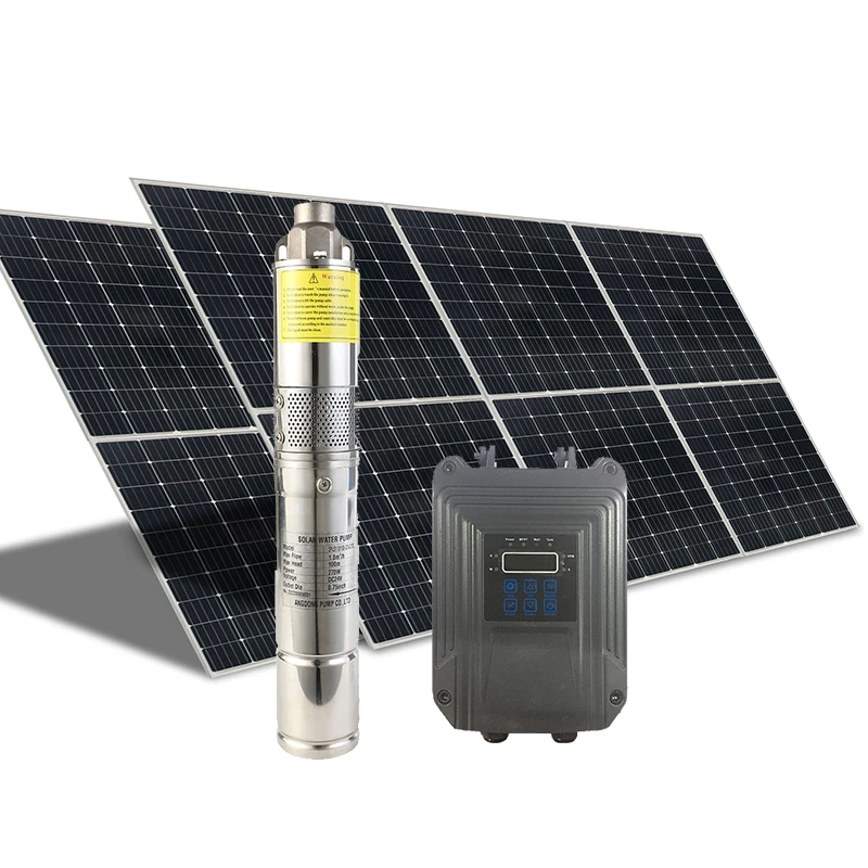 Complete Set Dc Mppt Controller 48v Solar Powered Deep Well Water Pump For Farm