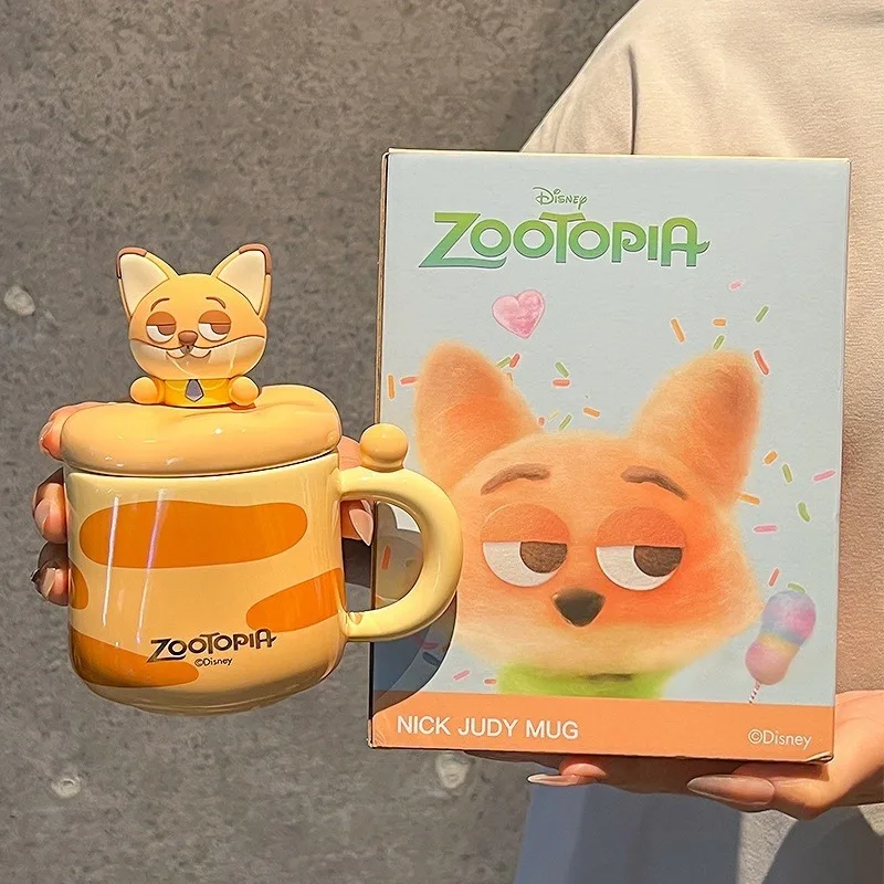 

Anime Zootopia Ceramic Mug Cartoon Cute Nick Judy Couple Water Cup Office Coffee Mugs High-quality Appearance Milk Cups Gift