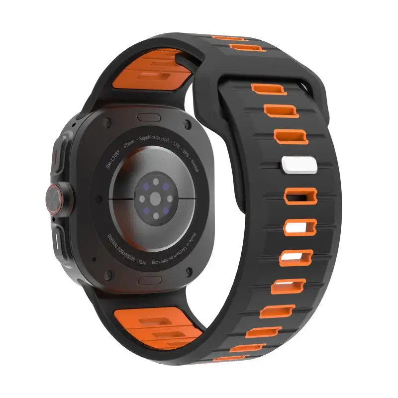 Sportliches Silikonarmband für Samsung Galaxy Watch Ultra2 2026, weiches zweifarbiges Band für Samsung Galaxy 7 Ultra 47mm, nahtloses Uhrenarmband – Detail 11