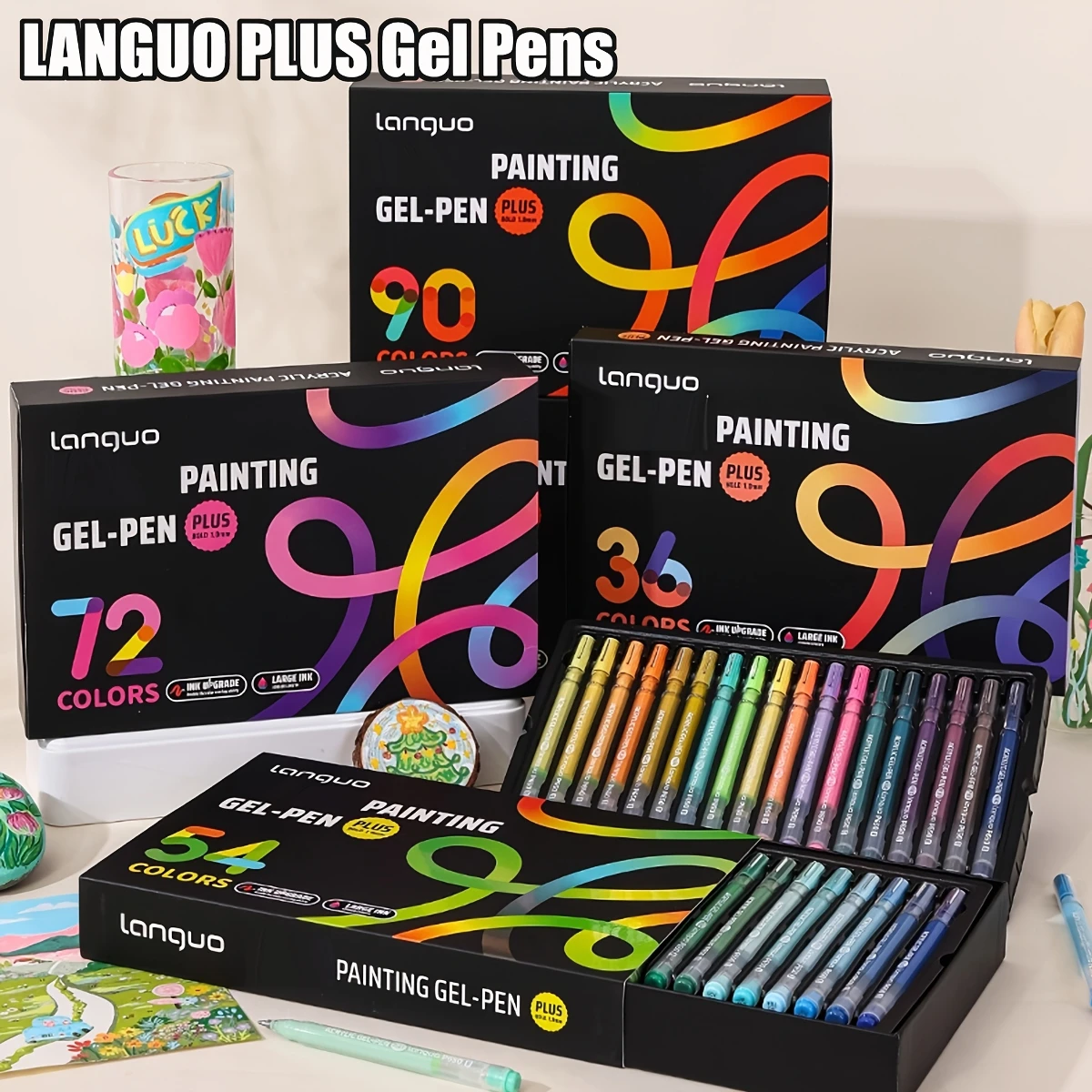 

Набор гелевых ручек LANGUO 36/54/72/90 цветов, 1,0 мм, гладкое письмо, быстросохнущие, для скрапбукинга, рисования, школы, канцелярских принадлежностей, подарок