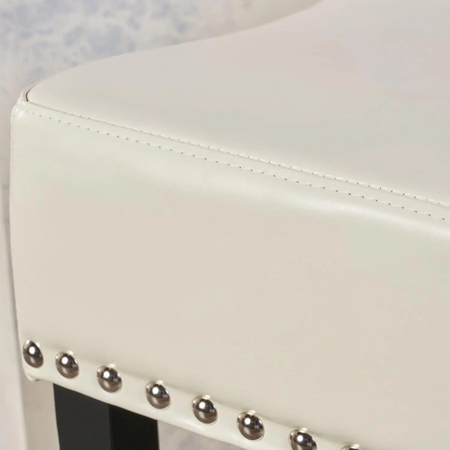 Bangku kulit Lisette, Set 2 pcs, gading