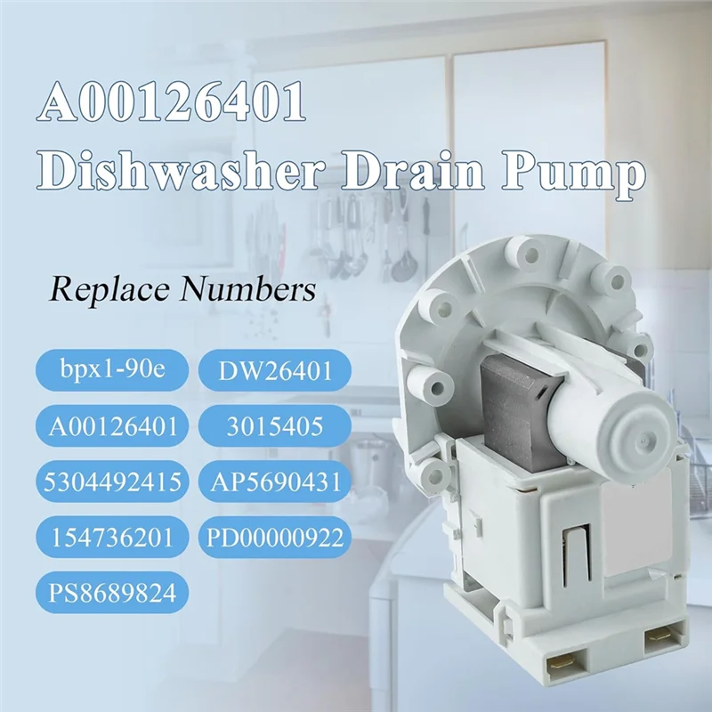 A50Q-A00126401 Dishwasher Drain Pump Motor Replaces AP5690431 A00126401 5304492415 Dishwasher Accessories