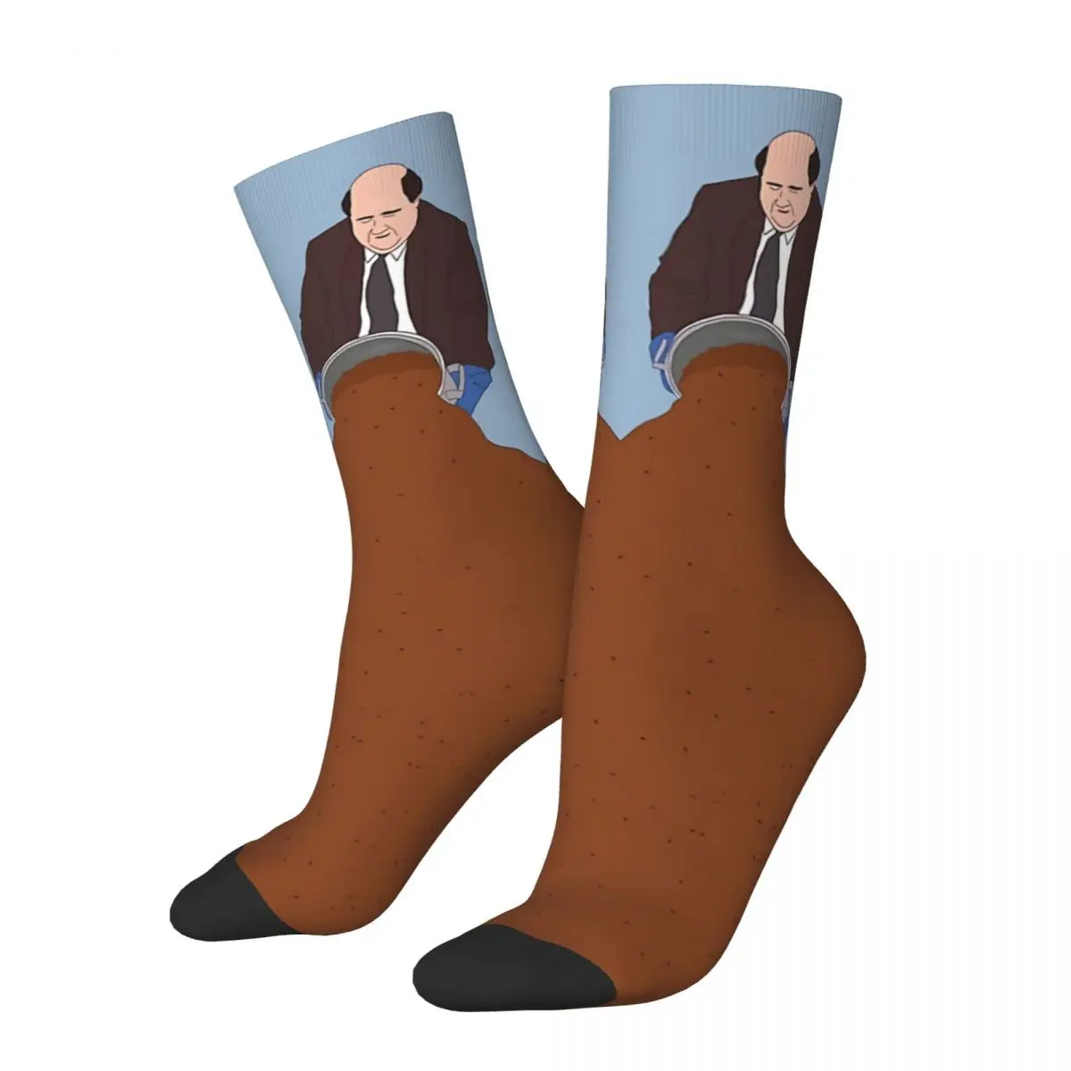 Funny Happy Sock for Men Kevin's Famous Chili Harajuku The Office TV Breathable Pattern Printed Crew Sock Casual Gift