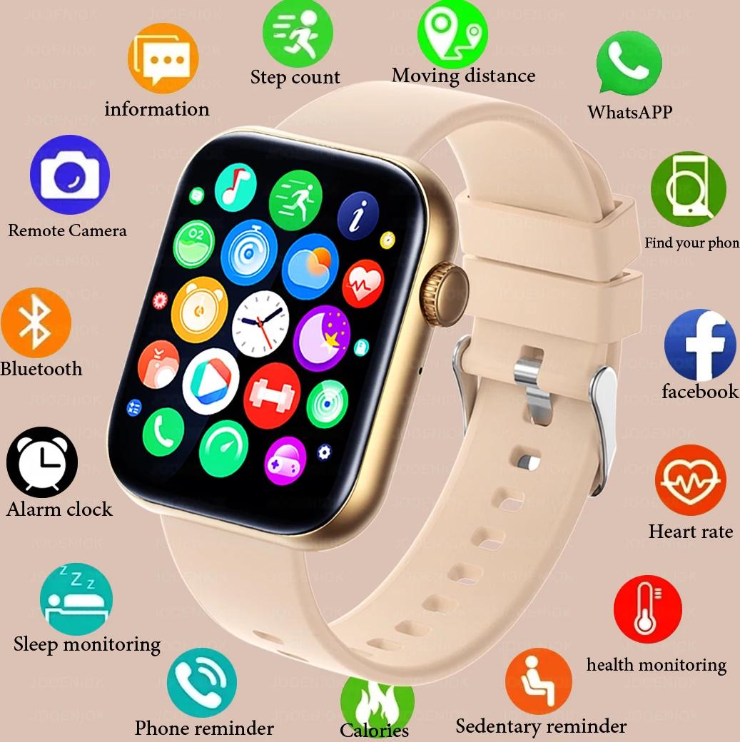 

Смарт-часы 2025 года, 1,83 дюйма, HD-экран, мониторинг сна и здоровья, Bluetooth-вызов, мультиспортивные режимы, модные умные часы для женщин и мужчин, подарок