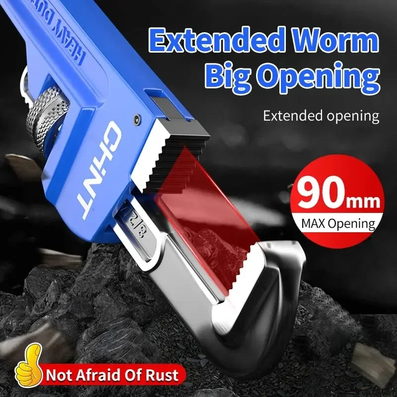 Heavy Duty Pipe Wrenches Set Multifunctional Adjustable Opening Water Pipe Clamp Pliers Hand Repair Tool for Plumber