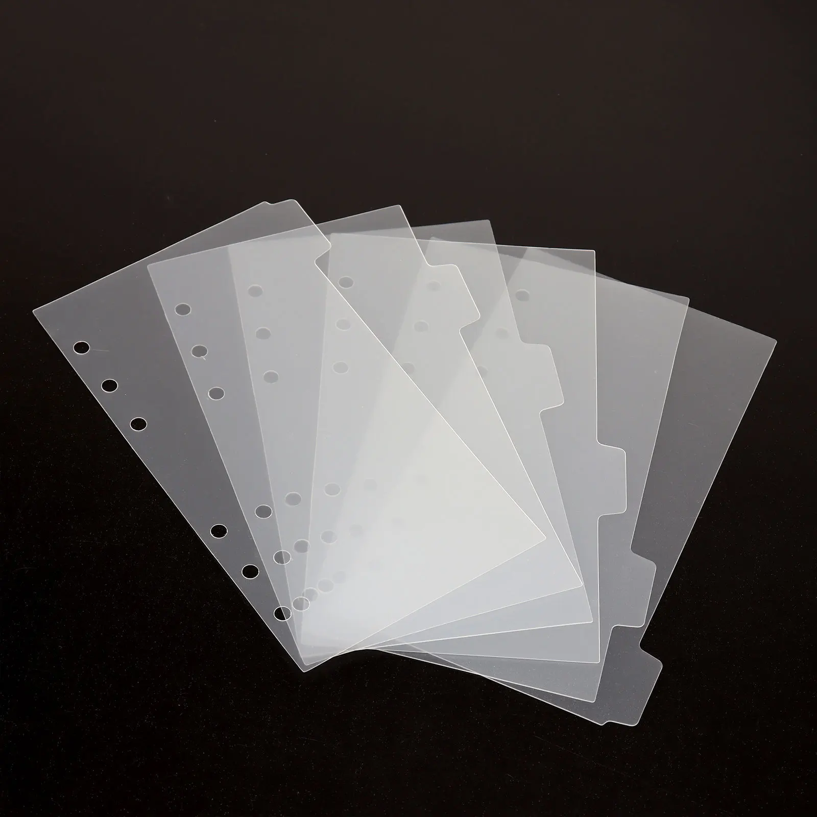 SKYSONIC A5 A6 A7 Spiralbinder-Indextrenner, transparente Seitenteiler, 6 Stück/12 Stück, 6 Löcher, Tafelseiten, englische Aufkleber – Detail 36