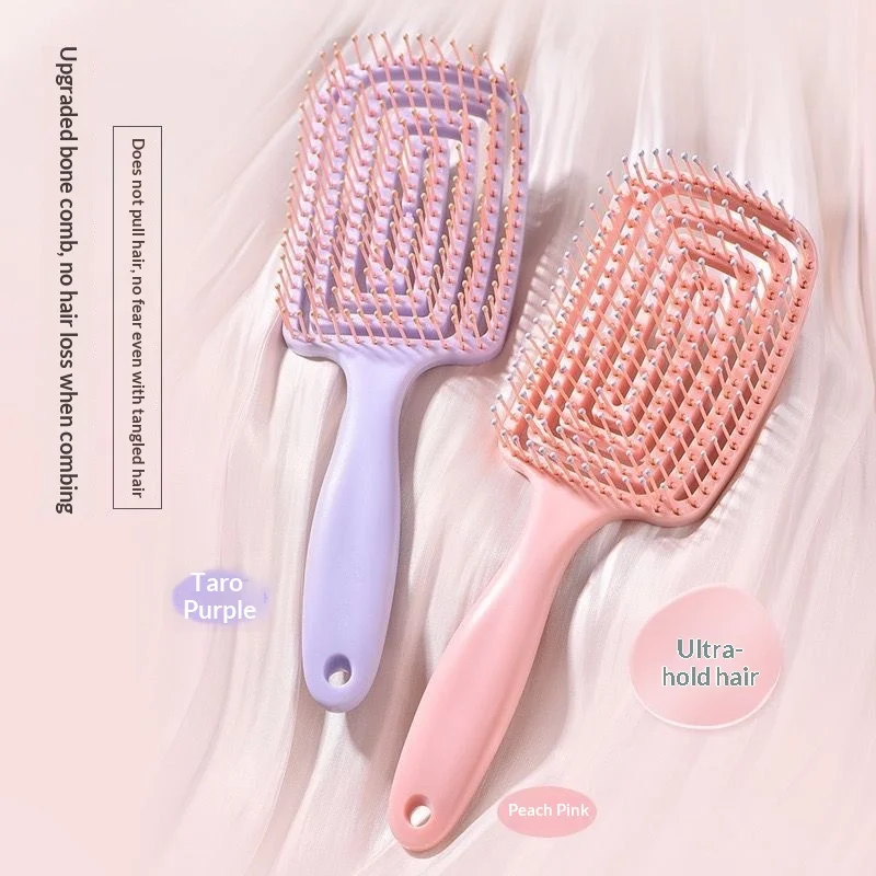 2Large curved comb for voluminous hair, high-top comb for long hair, mosquito coil comb for styling, airbag comb, hollow comb