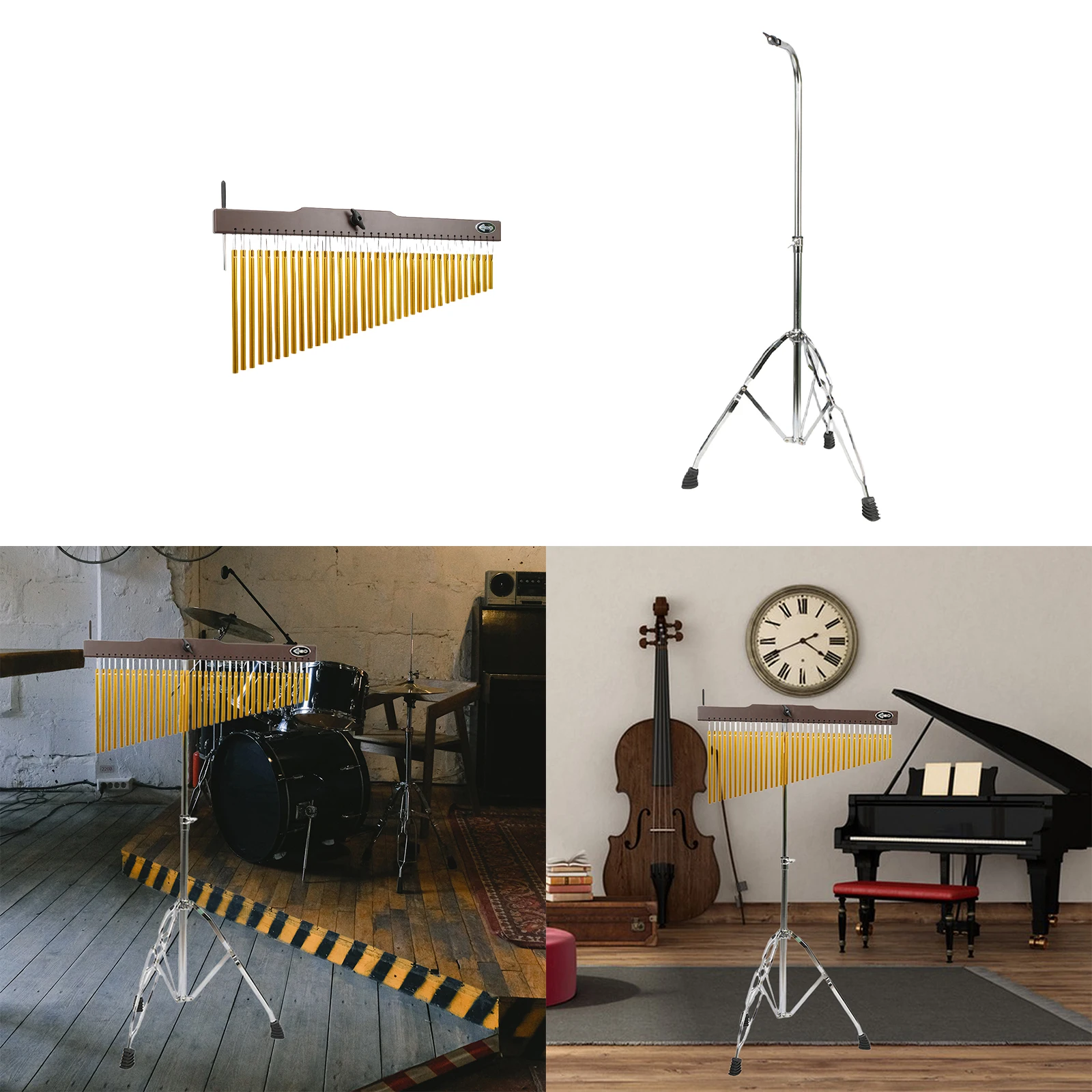 Campanas musicales de 36 tonos, soporte de instrumento de percusión, campana de viento portátil, campana de mano, barra, ayuda de enseñanza para