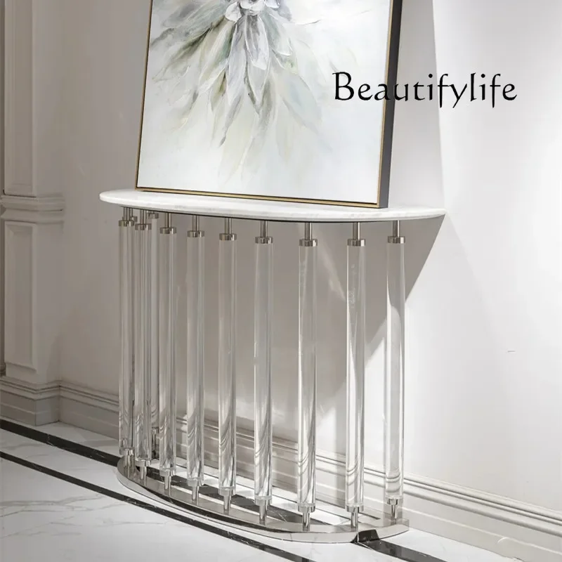 

Semicircular simple modern living room door view table Italian acrylic entrance table against the wall