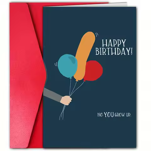 1 funny birthday card with balloon pattern, creative gift for family, friends and colleagues.