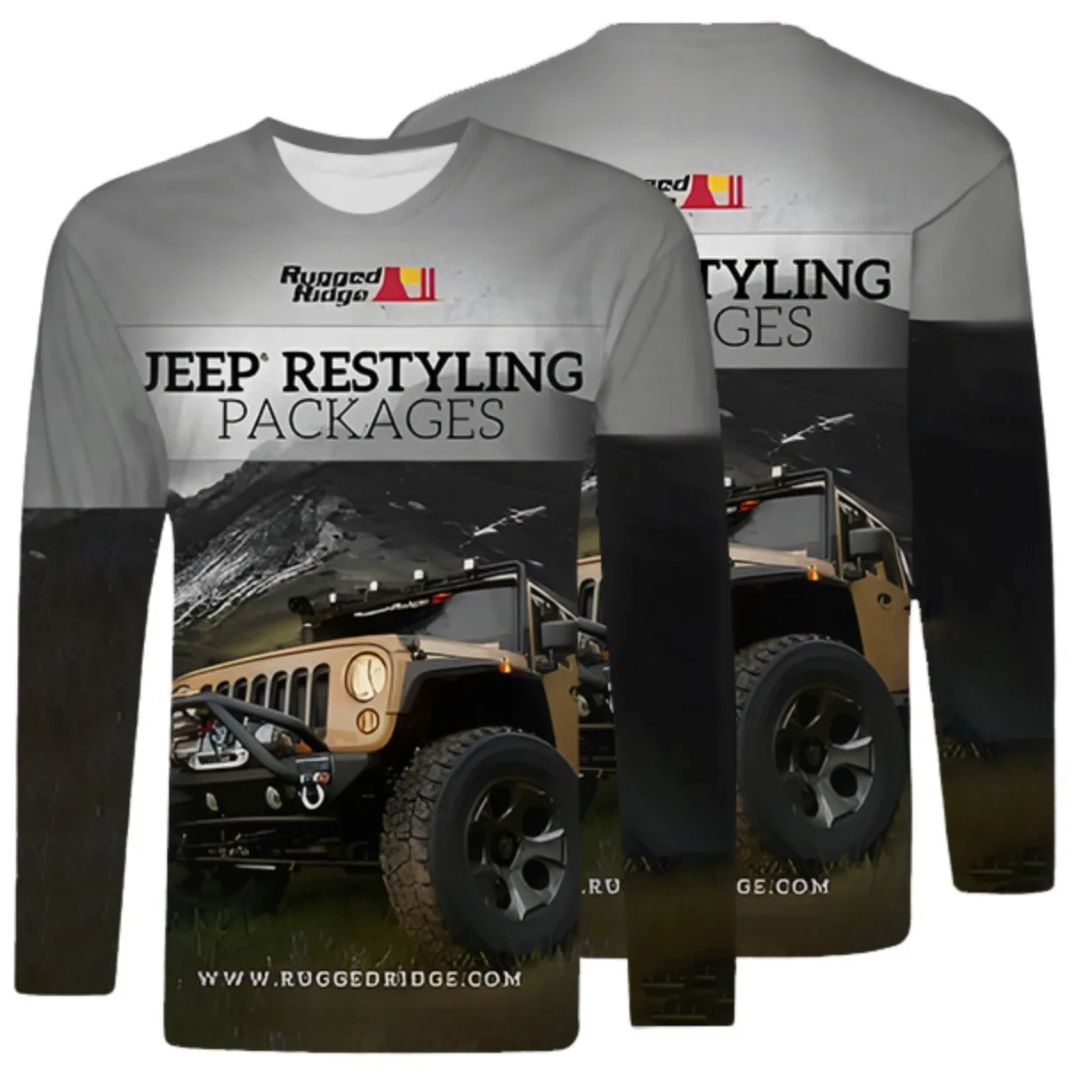 

Jeep men's sportswear - Round-neck T-shirt with print - Off-road long-sleeved sun-protective shirt - Fashionable clothing