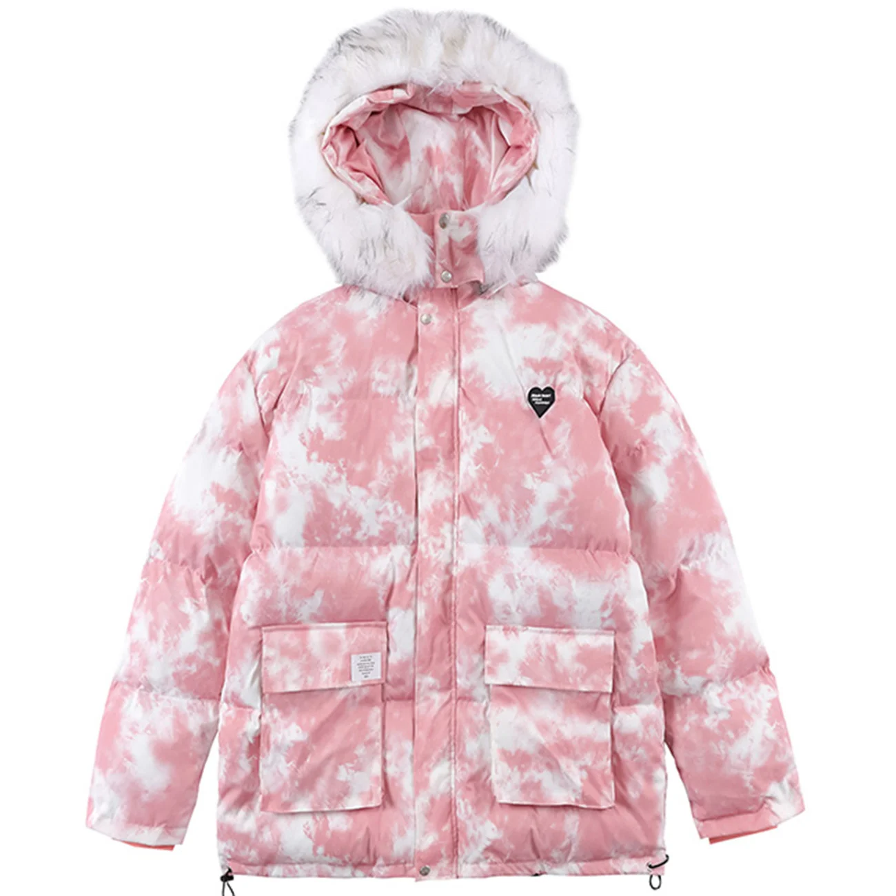 Oversize harajuku parka casaco de inverno para baixo jaqueta 2022 céu azul rosa zip up hoodie masculino feminino lã grosso outwear streetwear