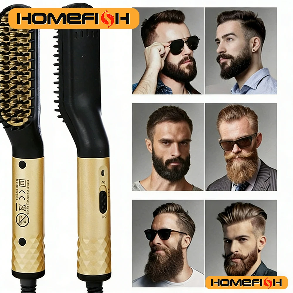 Electric hair straightening comb suitable for both men and women. Negative ion heating comb. image 3