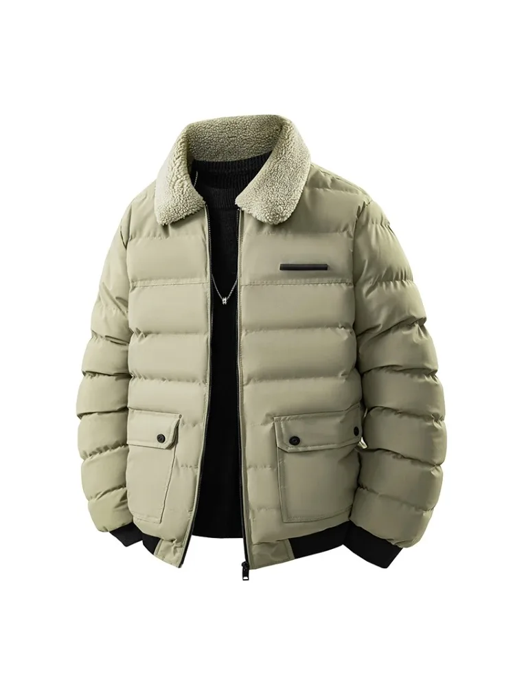 Chaqueta acolchada para hombre, ropa ligera de invierno para hombre, cuello levantado informal, Parka gruesa y cálida para viajes al aire libre, estilo callejero