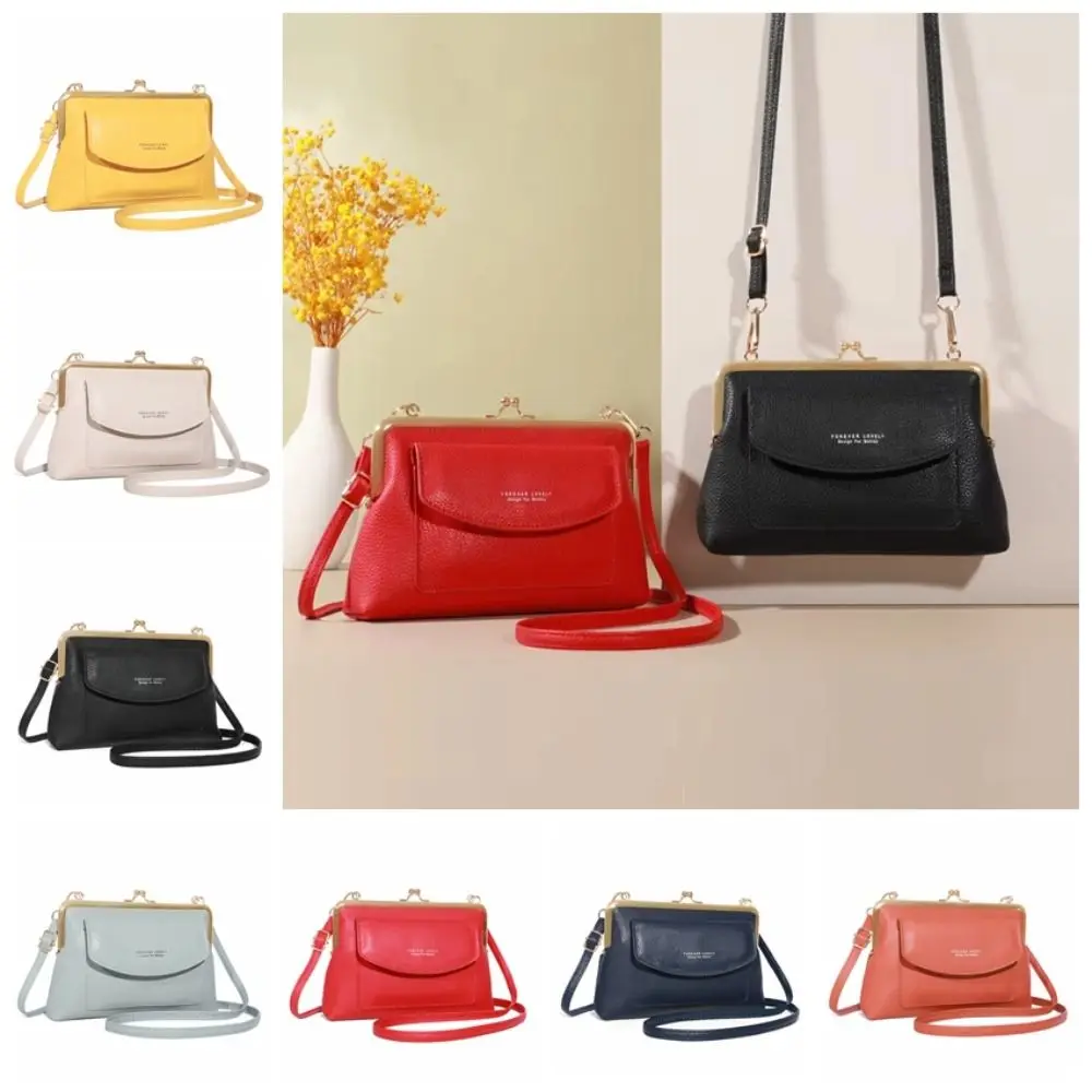 

Simple Zipper Phone Crossbody Bag PU Adjustable Strap PU Leather Wallet Single Shoulder Handbag Women Card Holder Girl