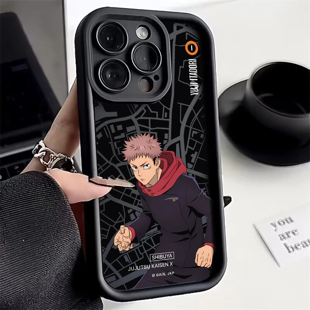 

Japan Anime HOT Jujutsu Kaisen Phone Case for Huawei P20 P30 P40 P50 Mate 20 30 40 Pro Nova Soft TPU Back Cover With Hand Strap