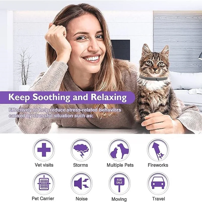 New Release 3/4 Pc Dog Calming Collar Cat Relieve Anxiety Protection Retractable Collars For Puppy Kitten Large Dogs Accessories