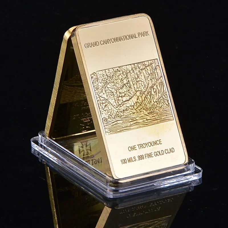 1pcs American Ocean Eagle 1oz Gold Coin Commemorative Coins Square Commemorative Block  Coin Collection Gold Plated Bar