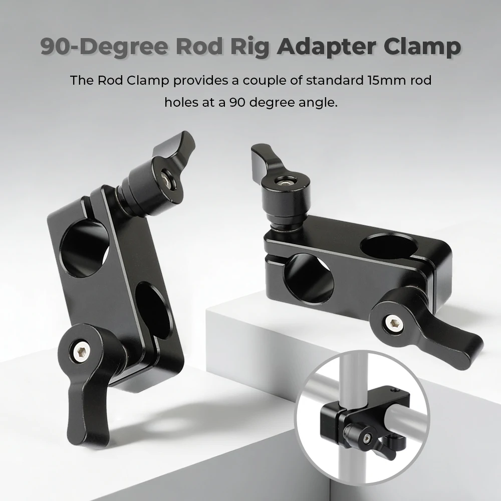CAMVATE-abrazadera de varilla de 15mm, 90 grados para videocámara, cámara DIY, aparejos de abrazadera de riel de 15mm, accesorios de montaje de hombro